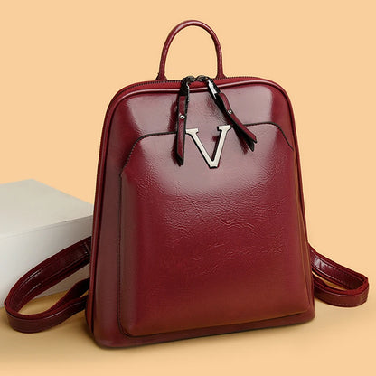2024 Fashion Trend Women's Backpack High Quality Soft Leather Female Single Shoulder Bag School Student Girls School Bags Sac