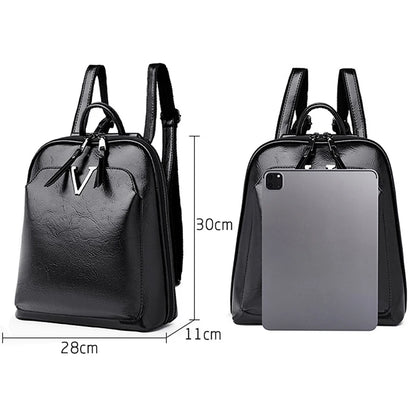 2024 Fashion Trend Women's Backpack High Quality Soft Leather Female Single Shoulder Bag School Student Girls School Bags Sac