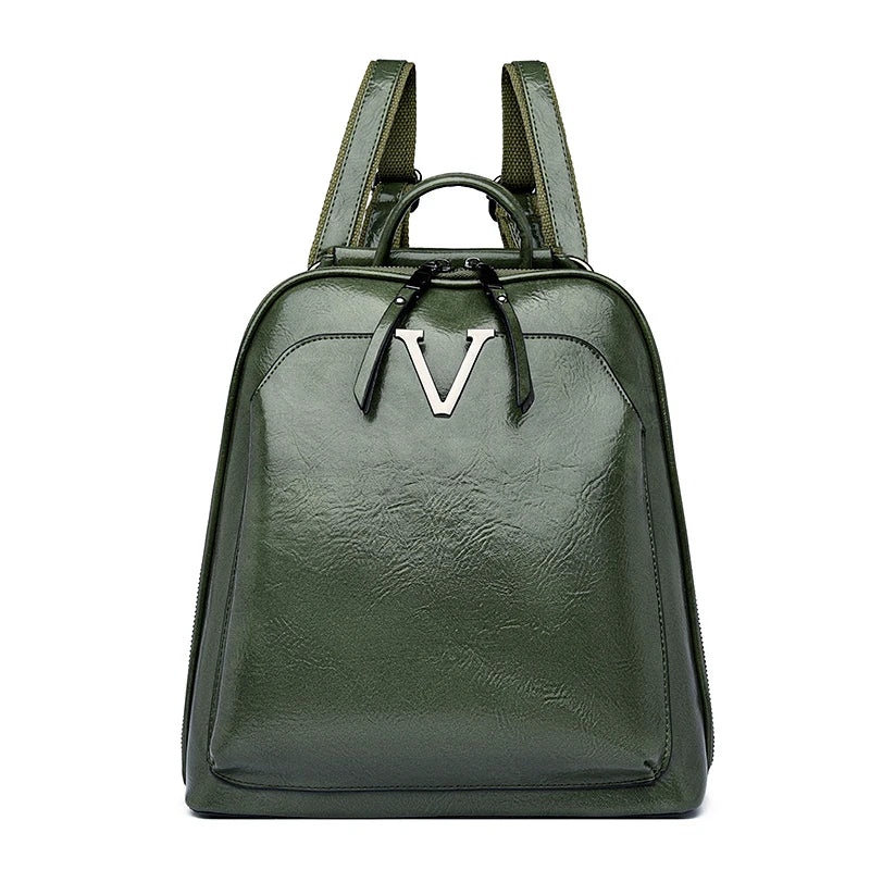 2024 Fashion Trend Women's Backpack High Quality Soft Leather Female Single Shoulder Bag School Student Girls School Bags Sac