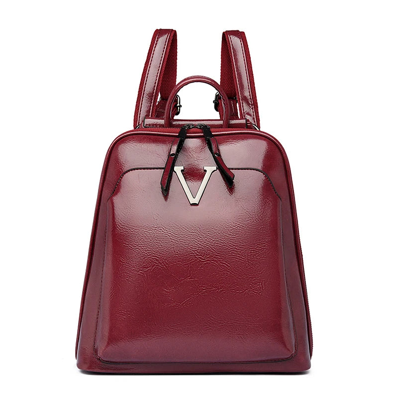 2024 Fashion Trend Women's Backpack High Quality Soft Leather Female Single Shoulder Bag School Student Girls School Bags Sac
