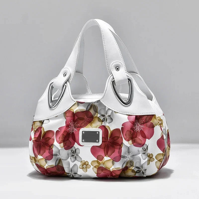 2024 Fashion Women Shoulder Bags Printed Flowers Messenger Bag Designer Luxury Brand High Quality Leather Ladies Handbag