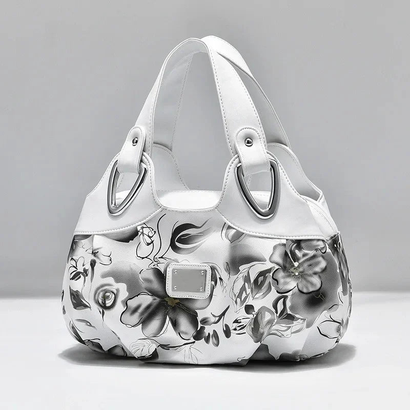 2024 Fashion Women Shoulder Bags Printed Flowers Messenger Bag Designer Luxury Brand High Quality Leather Ladies Handbag
