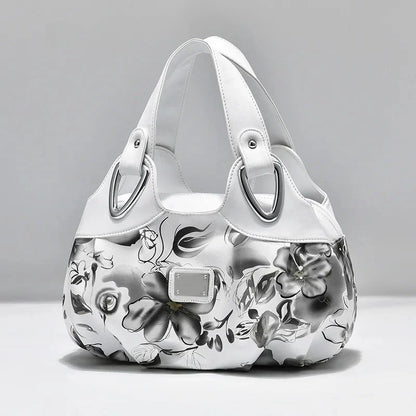 2024 Fashion Women Shoulder Bags Printed Flowers Messenger Bag Designer Luxury Brand High Quality Leather Ladies Handbag