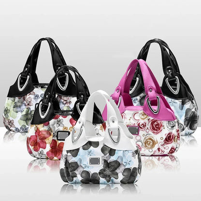 2024 Fashion Women Shoulder Bags Printed Flowers Messenger Bag Designer Luxury Brand High Quality Leather Ladies Handbag