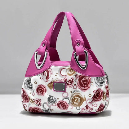 2024 Fashion Women Shoulder Bags Printed Flowers Messenger Bag Designer Luxury Brand High Quality Leather Ladies Handbag