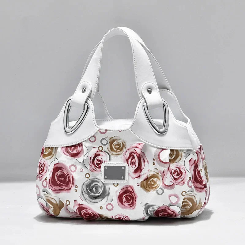 2024 Fashion Women Shoulder Bags Printed Flowers Messenger Bag Designer Luxury Brand High Quality Leather Ladies Handbag