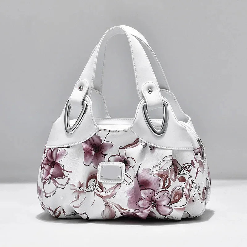 2024 Fashion Women Shoulder Bags Printed Flowers Messenger Bag Designer Luxury Brand High Quality Leather Ladies Handbag