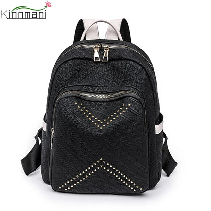 2024 Fashion Women's Soft Backpack Sexy Stripe Trendy Versatile Shoulder Bag Luxury Women's Designer Girl Large Capacity Handbag