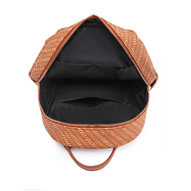 2024 Fashion Women's Soft Backpack Sexy Stripe Trendy Versatile Shoulder Bag Luxury Women's Designer Girl Large Capacity Handbag