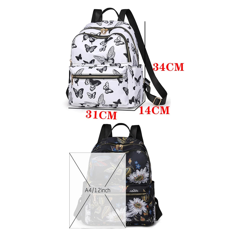2024 Fashionable Printed Design Backpack With High Quality Nylon Large Capacity Backpacks Luxury Women's Brand Travel Bag Sac