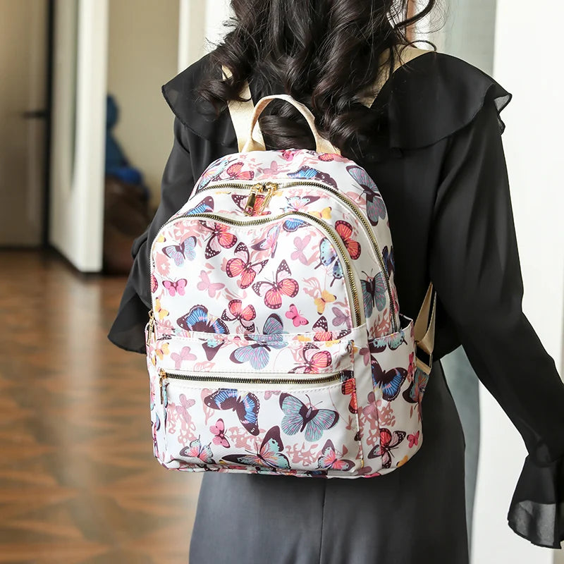 2024 Fashionable Printed Design Backpack With High Quality Nylon Large Capacity Backpacks Luxury Women's Brand Travel Bag Sac