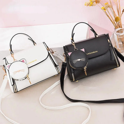 2024 Female Fashion Mini Wallets Set of Two Women s Handbags Brand PU Leather Large Capacity Shoulder Bag