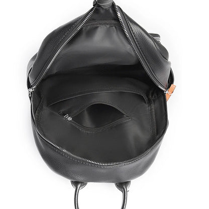 2024 Female Solid Color Leather Backpacks High Quality Ladies Bagpacks Luxury Designer Large Capacity Casual Soft Bag Girls Sac