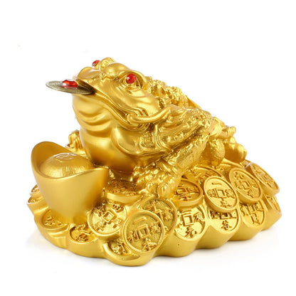 2024 Fengshui Zhaocai Golden Toad Decoration Three legged Toad Home Decoration resin Art Statue Gift Fairy Accessori Fashion