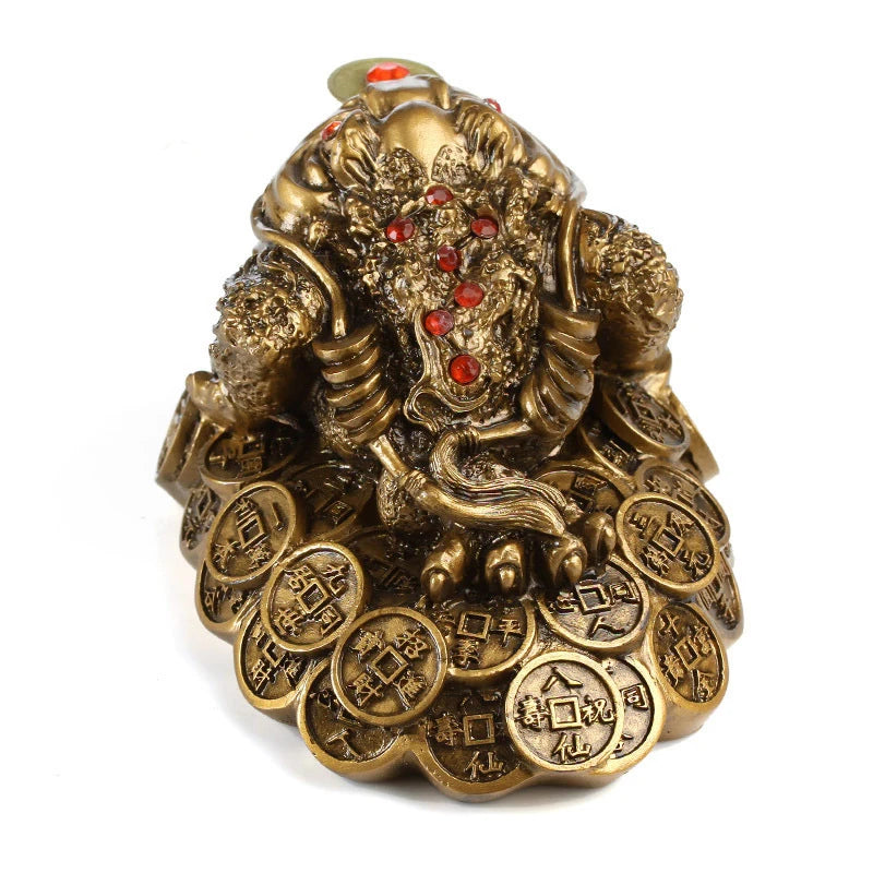 2024 Fengshui Zhaocai Golden Toad Decoration Three legged Toad Home Decoration resin Art Statue Gift Fairy Accessori Fashion