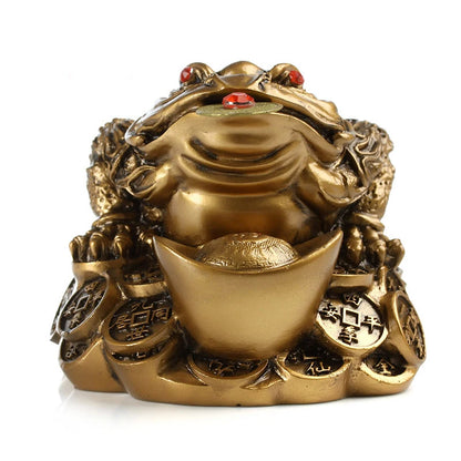 2024 Fengshui Zhaocai Golden Toad Decoration Three legged Toad Home Decoration resin Art Statue Gift Fairy Accessori Fashion