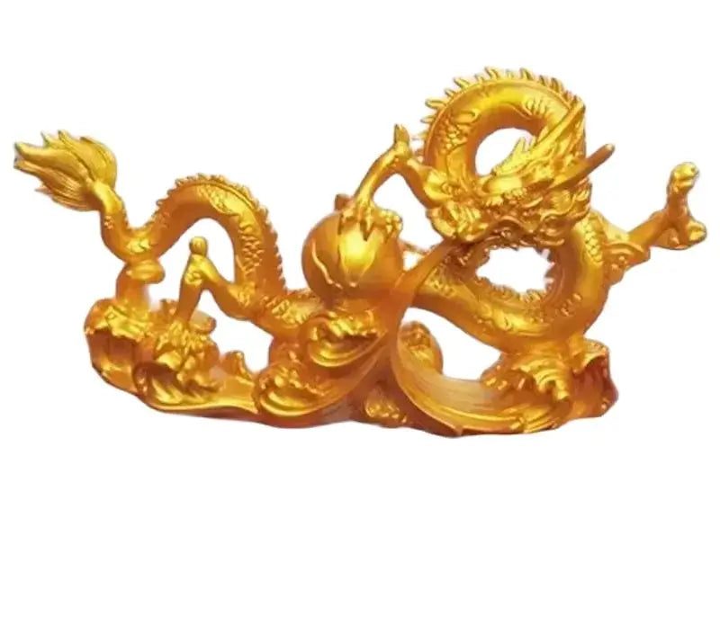 2024 Free shipping resin dragon bead handicraft furnishing articles Prosperous home decoration decoration mascot Fengshui statue