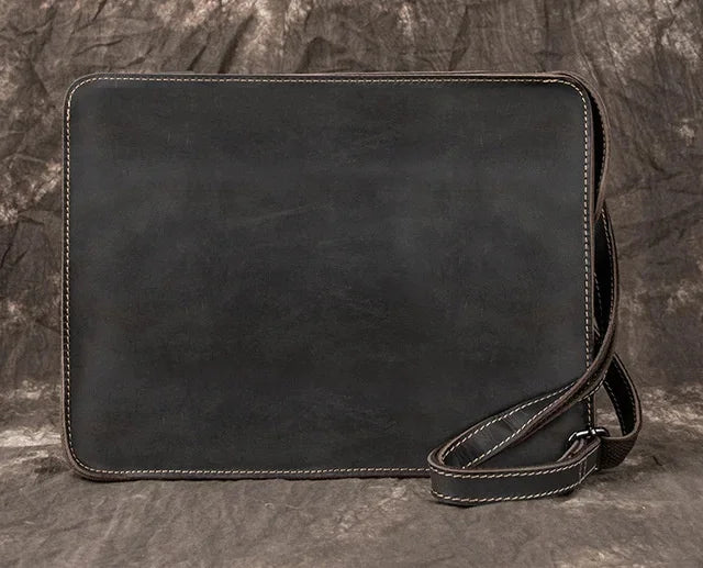2024 Genuine Briefcase Fashionable Men Leather Business Laptop Bag crazy horse 100% genuine leather mens laptop messeng