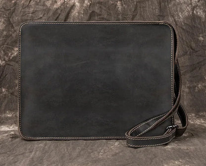 2024 Genuine Briefcase Fashionable Men Leather Business Laptop Bag crazy horse 100% genuine leather mens laptop messeng