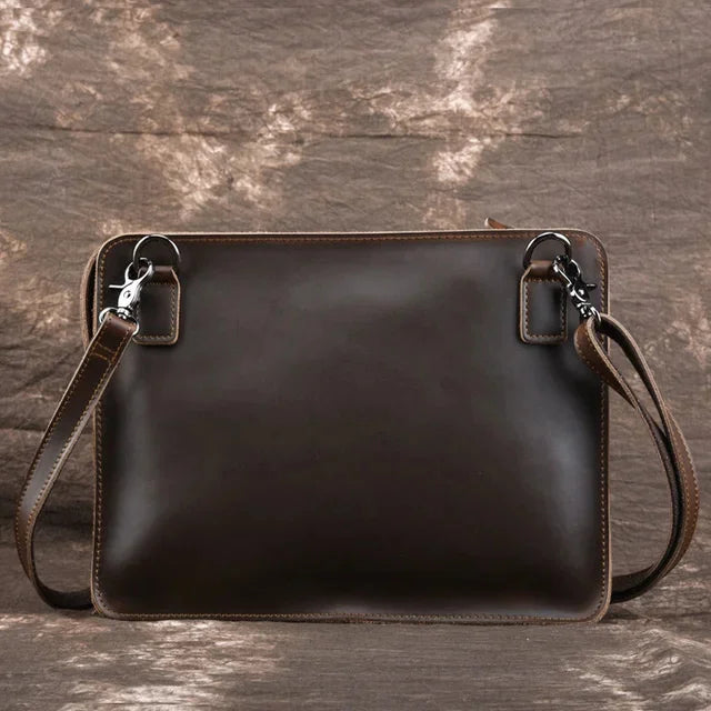 2024 Genuine Briefcase Fashionable Men Leather Business Laptop Bag crazy horse 100% genuine leather mens laptop messeng
