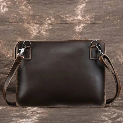 2024 Genuine Briefcase Fashionable Men Leather Business Laptop Bag crazy horse 100% genuine leather mens laptop messeng