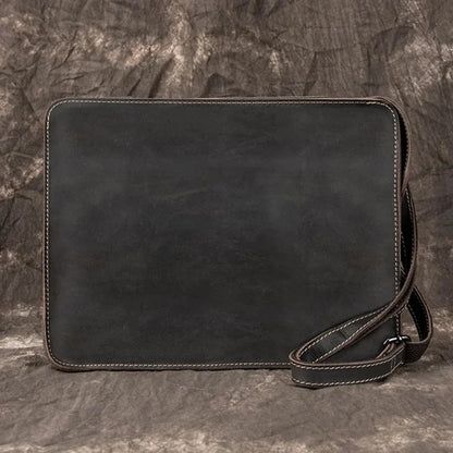 2024 Genuine Briefcase Fashionable Men Leather Business Laptop Bag crazy horse 100% genuine leather mens laptop messeng