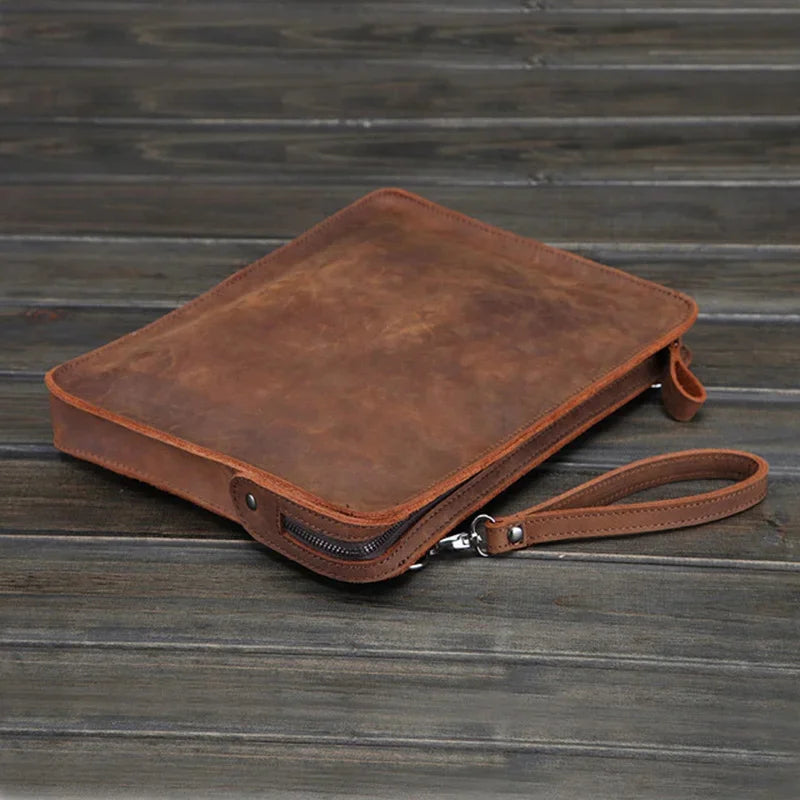 2024 Genuine Briefcase Fashionable Men Leather Business Laptop Bag crazy horse 100% genuine leather mens laptop messeng