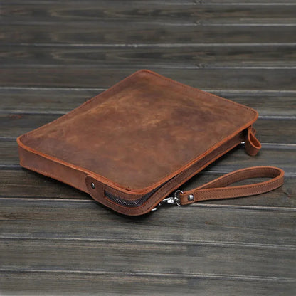2024 Genuine Briefcase Fashionable Men Leather Business Laptop Bag crazy horse 100% genuine leather mens laptop messeng