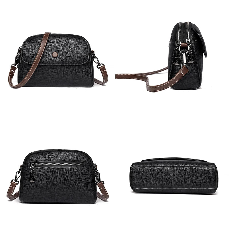 2024 High Quality Genuine Leather Women's Shoulder Bag Famous Brand Designer Female Crossbody Bags Trendy Casual Girl Handbags