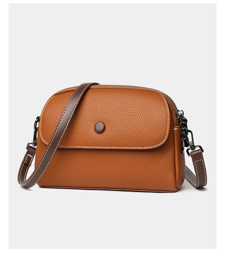 2024 High Quality Genuine Leather Women's Shoulder Bag Famous Brand Designer Female Crossbody Bags Trendy Casual Girl Handbags