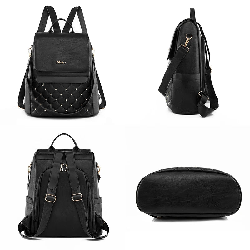 2024 High Quality Girls Fashion Backpack Luxury Women's Designer Soft Shoulder Bag Wallet Large Capacity School Student Bags Sac