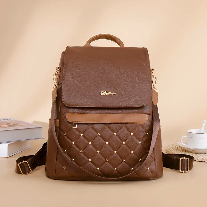 2024 High Quality Girls Fashion Backpack Luxury Women's Designer Soft Shoulder Bag Wallet Large Capacity School Student Bags Sac