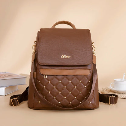 2024 High Quality Girls Fashion Backpack Luxury Women's Designer Soft Shoulder Bag Wallet Large Capacity School Student Bags Sac