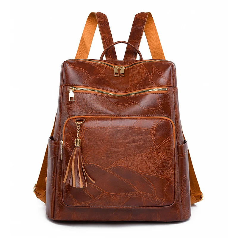 2024 High Quality Thickened Leather Mochilas With Tassels Designer Backpacks Luxury Brand Women's Backpack SchoolBag Sac A Dos