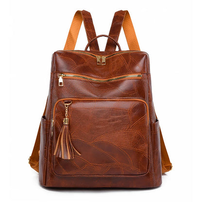 2024 High Quality Thickened Leather Mochilas With Tassels Designer Backpacks Luxury Brand Women's Backpack SchoolBag Sac A Dos