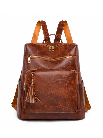 2024 High Quality Thickened Leather Mochilas With Tassels Designer Backpacks Luxury Brand Women's Backpack SchoolBag Sac A Dos