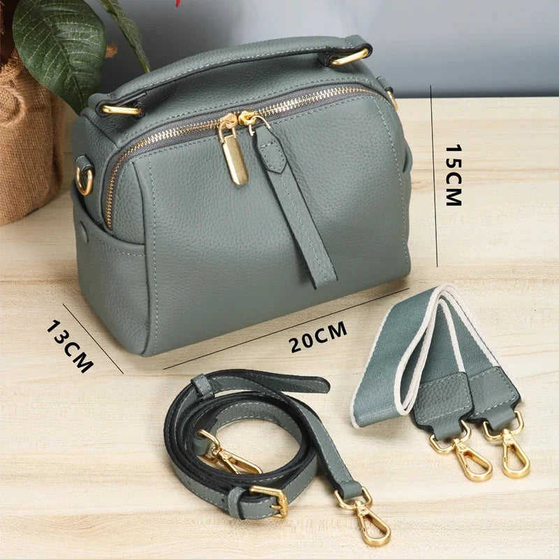 2024 Ins All-Match Soft Leather Handbag Top Designer Luxury Ladies One-Shoulder Messenger Bag Small Casual Broadband