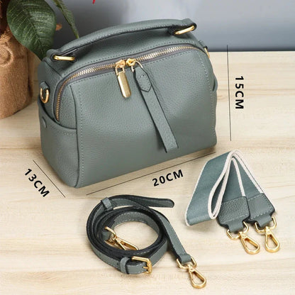 2024 Ins All-Match Soft Leather Handbag Top Designer Luxury Ladies One-Shoulder Messenger Bag Small Casual Broadband