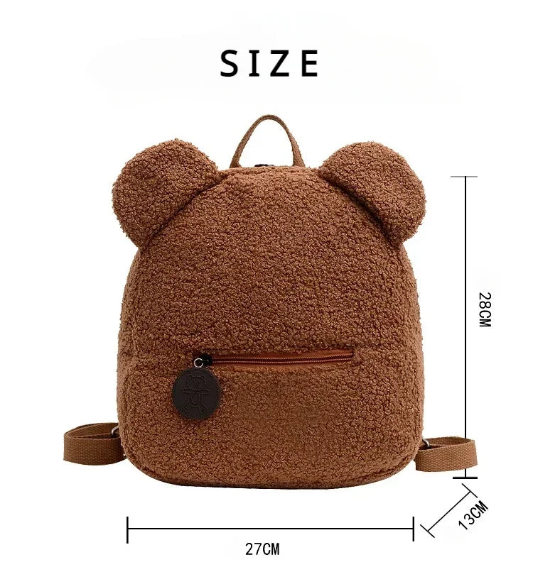 2024 Kids Cute Plush Bags Portable Women Lovely Bear Backpack Teenage Girls Small Bag Children's Bear Shaped Rucksack