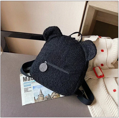 2024 Kids Cute Plush Bags Portable Women Lovely Bear Backpack Teenage Girls Small Bag Children's Bear Shaped Rucksack