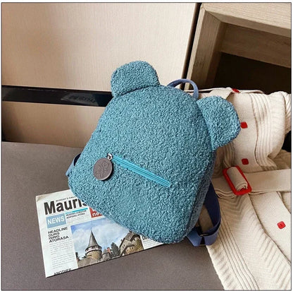 2024 Kids Cute Plush Bags Portable Women Lovely Bear Backpack Teenage Girls Small Bag Children's Bear Shaped Rucksack