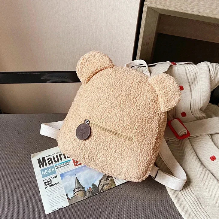 2024 Kids Cute Plush Bags Portable Women Lovely Bear Backpack Teenage Girls Small Bag Children's Bear Shaped Rucksack