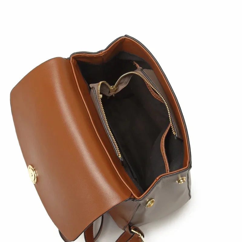 2024 Korean Fashion New High Capacity Academy Style Leather Women's Bag Travel Backpack Leisure backpacks