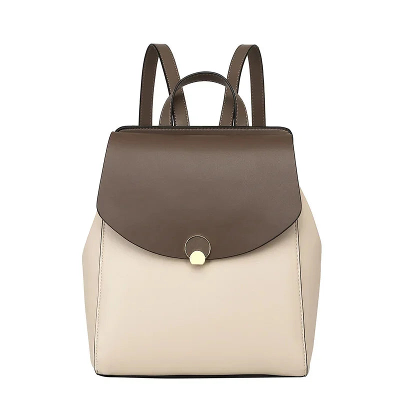 2024 Korean Fashion New High Capacity Academy Style Leather Women's Bag Travel Backpack Leisure backpacks