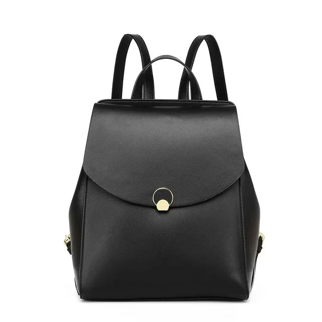 2024 Korean Fashion New High Capacity Academy Style Leather Women's Bag Travel Backpack Leisure backpacks