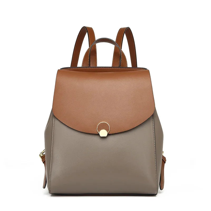 2024 Korean Fashion New High Capacity Academy Style Leather Women's Bag Travel Backpack Leisure backpacks