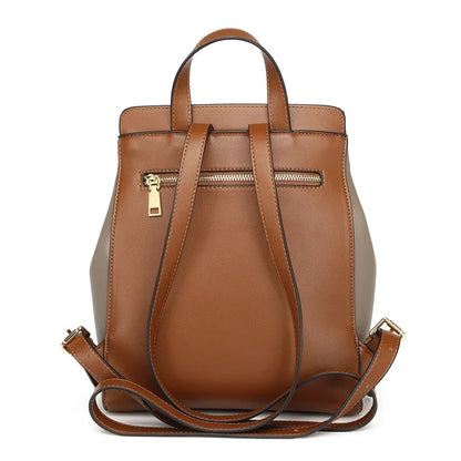 2024 Korean Fashion New High Capacity Academy Style Leather Women's Bag Travel Backpack Leisure backpacks