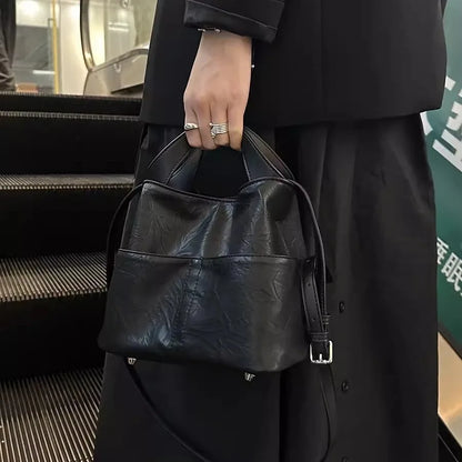 2024 Korean New Soft Leather Commuting Handbag For Women Fashion Versatile Single Shoulder Crossbody Bag
