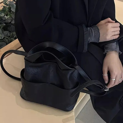 2024 Korean New Soft Leather Commuting Handbag For Women Fashion Versatile Single Shoulder Crossbody Bag