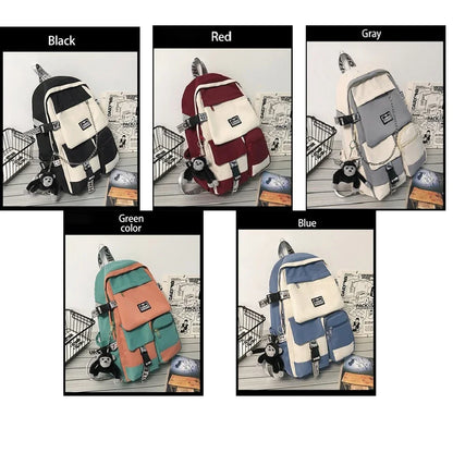 2024 Korean nylon schoolbag female student backpack large capacity fashion boy backpack computer bag femal school backpack bag